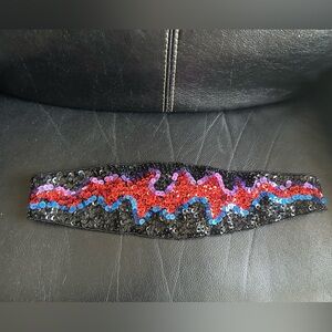 Vintage Milor Black Sequin Embellished Cummerbund